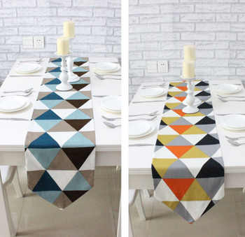 Hot Selling Simple Modern Style Geometric Cotton Printing Table Runner European Coffee Table Cloth Rectangle Placemat LFB776